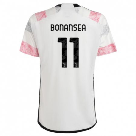 Kandiny Niño Camiseta Barbara Bonansea #11 Blanco Rosa 2ª Equipación 2023/24 La Camisa