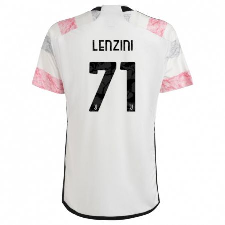 Kandiny Niño Camiseta Martina Lenzini #71 Blanco Rosa 2ª Equipación 2023/24 La Camisa