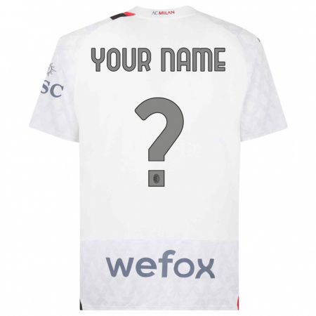 Kandiny Bambino Maglia Il Tuo Nome #0 Bianco Kit Gara Away 2023/24 Maglietta