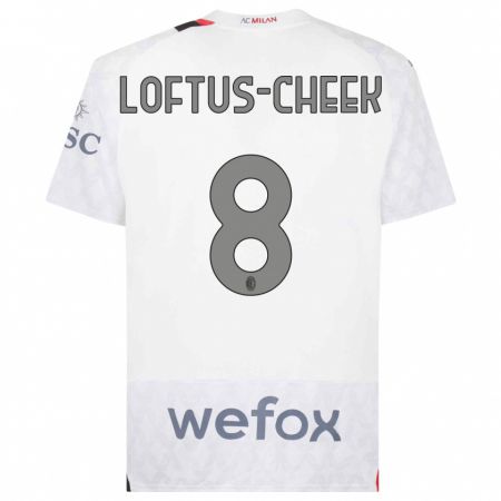 Kandiny Bambino Maglia Ruben Loftus-Cheek #8 Bianco Kit Gara Away 2023/24 Maglietta