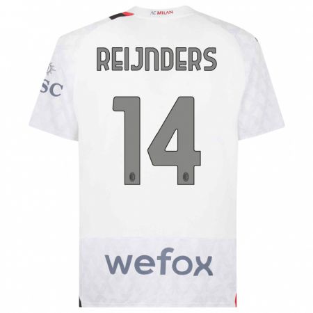 Kandiny Bambino Maglia Tijjani Reijnders #14 Bianco Kit Gara Away 2023/24 Maglietta