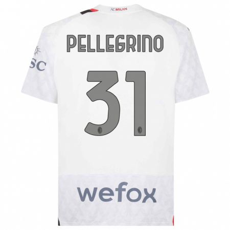 Kandiny Bambino Maglia Marco Pellegrino #31 Bianco Kit Gara Away 2023/24 Maglietta