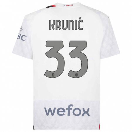 Kandiny Bambino Maglia Rade Krunic #33 Bianco Kit Gara Away 2023/24 Maglietta