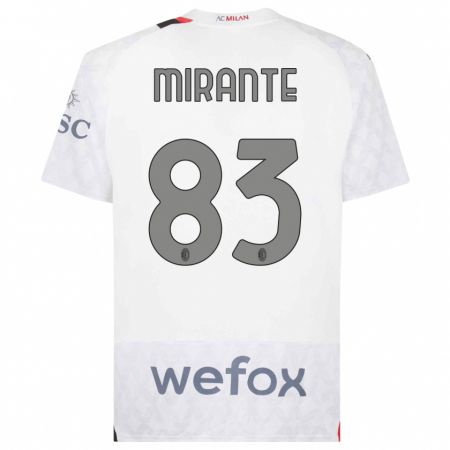 Kandiny Bambino Maglia Antonio Mirante #83 Bianco Kit Gara Away 2023/24 Maglietta