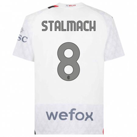 Kandiny Bambino Maglia Dariusz Stalmach #8 Bianco Kit Gara Away 2023/24 Maglietta