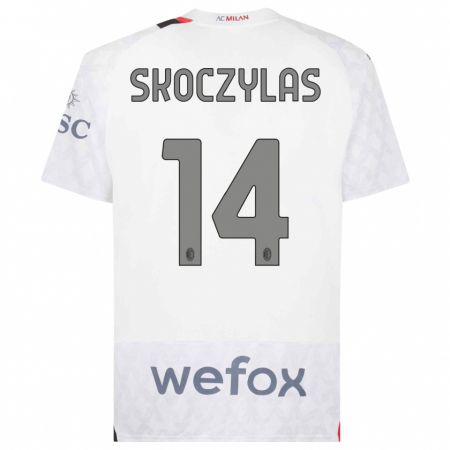 Kandiny Bambino Maglia Mateusz Skoczylas #14 Bianco Kit Gara Away 2023/24 Maglietta