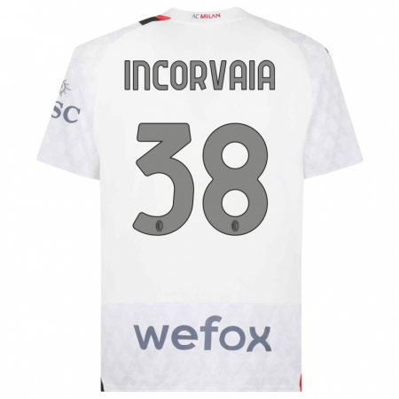 Kandiny Bambino Maglia Giovanni Incorvaia #38 Bianco Kit Gara Away 2023/24 Maglietta