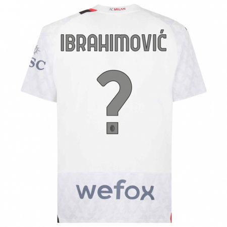 Kandiny Bambino Maglia Maximilian Ibrahimović #0 Bianco Kit Gara Away 2023/24 Maglietta