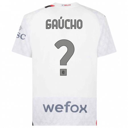 Kandiny Bambino Maglia Estevan Gaúcho #0 Bianco Kit Gara Away 2023/24 Maglietta