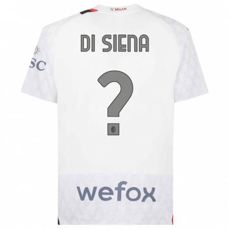 Kandiny Bambino Maglia Andrea Di Siena #0 Bianco Kit Gara Away 2023/24 Maglietta