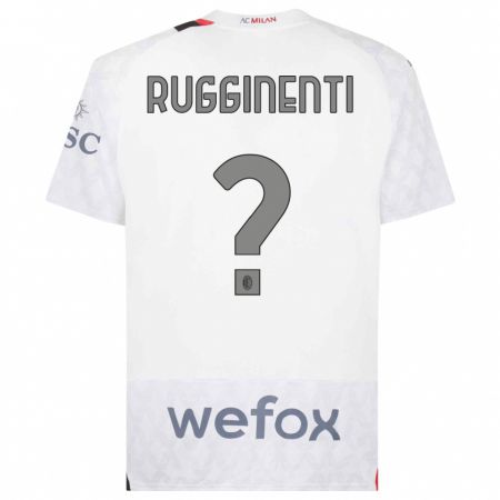 Kandiny Bambino Maglia Omar Rugginenti #0 Bianco Kit Gara Away 2023/24 Maglietta