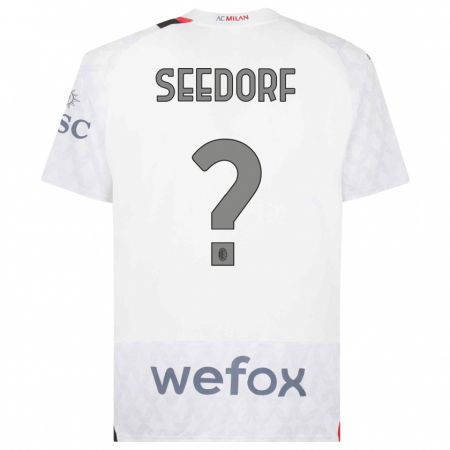 Kandiny Bambino Maglia Denzel Seedorf #0 Bianco Kit Gara Away 2023/24 Maglietta