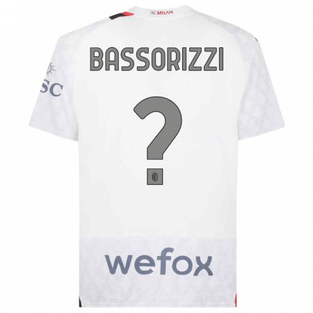 Kandiny Bambino Maglia Carlo Bassorizzi #0 Bianco Kit Gara Away 2023/24 Maglietta