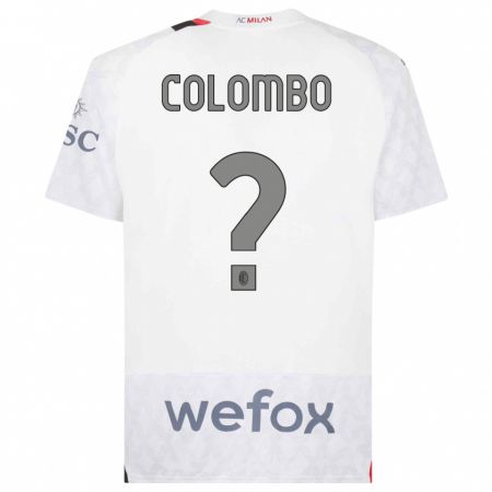 Kandiny Bambino Maglia Federico Colombo #0 Bianco Kit Gara Away 2023/24 Maglietta