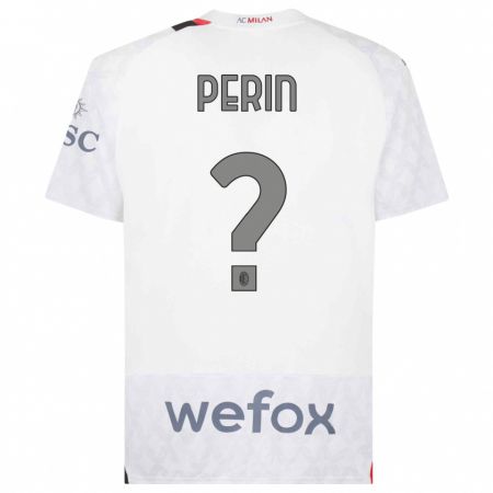 Kandiny Bambino Maglia Ernesto Perin #0 Bianco Kit Gara Away 2023/24 Maglietta