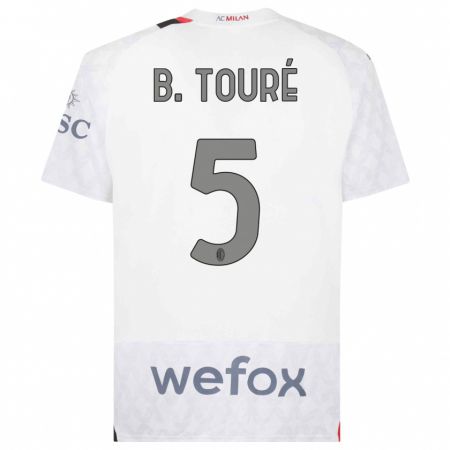 Kandiny Bambino Maglia Fode Ballo-Toure #5 Bianco Kit Gara Away 2023/24 Maglietta