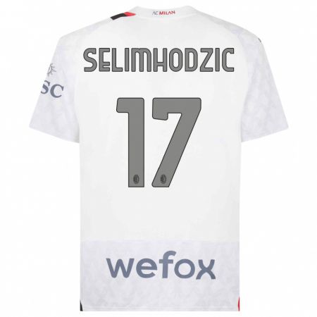 Kandiny Bambino Maglia Noa Selimhodzic #17 Bianco Kit Gara Away 2023/24 Maglietta