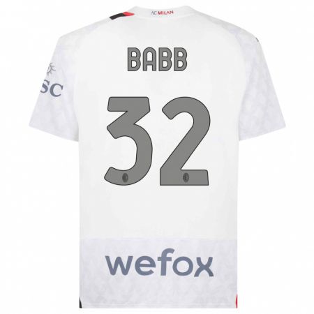 Kandiny Bambino Maglia Selena Delia Babb #32 Bianco Kit Gara Away 2023/24 Maglietta