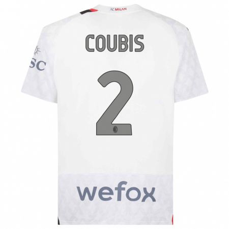 Kandiny Bambino Maglia Andrei Coubis #2 Bianco Kit Gara Away 2023/24 Maglietta