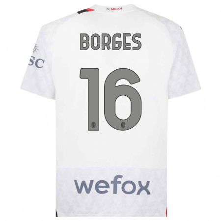 Kandiny Bambino Maglia Lenny Borges #16 Bianco Kit Gara Away 2023/24 Maglietta