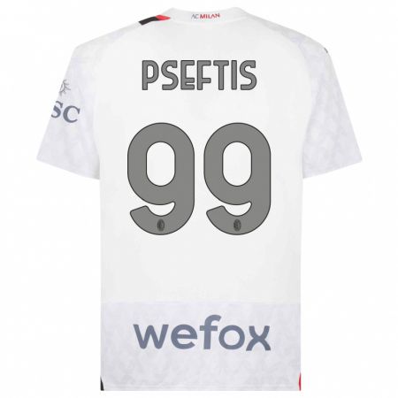 Kandiny Bambino Maglia Fotios Pseftis #99 Bianco Kit Gara Away 2023/24 Maglietta