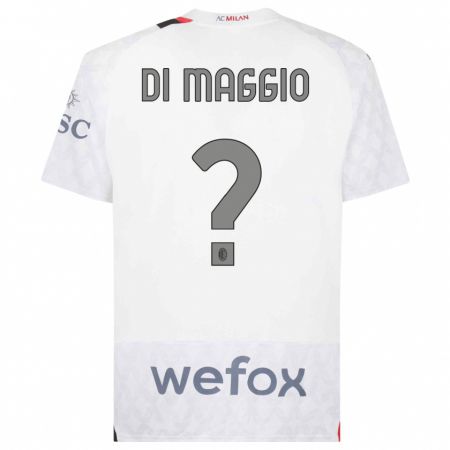 Kandiny Bambino Maglia Simone Di Maggio #0 Bianco Kit Gara Away 2023/24 Maglietta