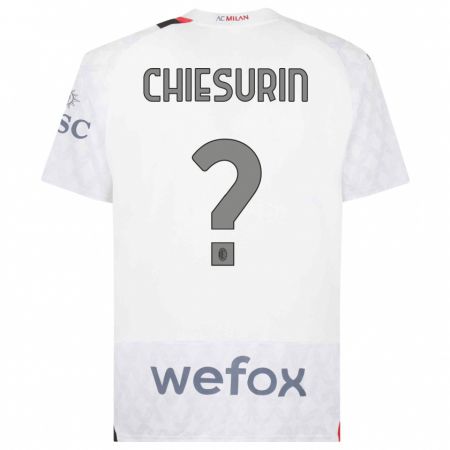 Kandiny Bambino Maglia Alberto Chiesurin #0 Bianco Kit Gara Away 2023/24 Maglietta