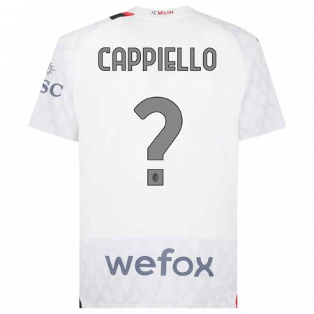 Kandiny Bambino Maglia Flavio Cappiello #0 Bianco Kit Gara Away 2023/24 Maglietta