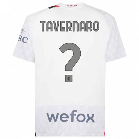 Kandiny Bambino Maglia Federico Tavernaro #0 Bianco Kit Gara Away 2023/24 Maglietta