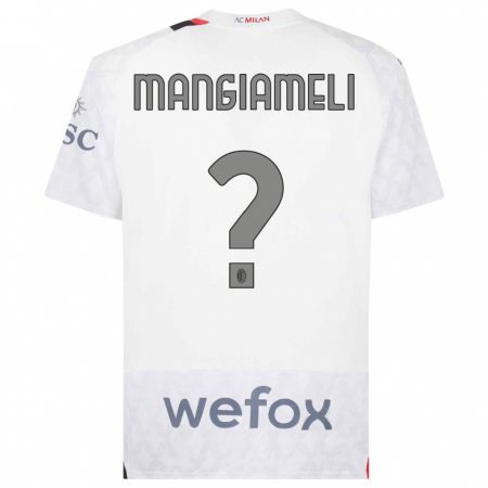 Kandiny Bambino Maglia Federico Mangiameli #0 Bianco Kit Gara Away 2023/24 Maglietta