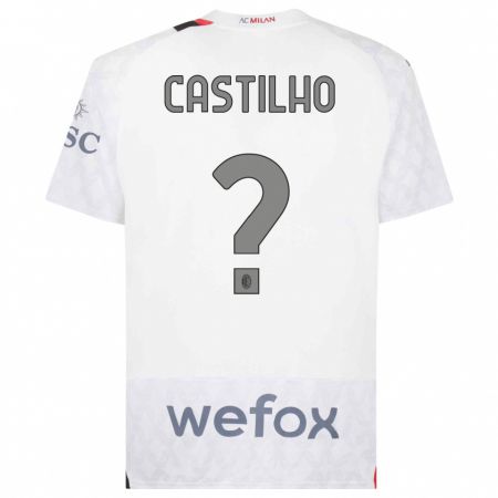 Kandiny Bambino Maglia Estevan Amaral Castilho #0 Bianco Kit Gara Away 2023/24 Maglietta