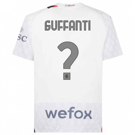 Kandiny Bambino Maglia Alessandro Guffanti #0 Bianco Kit Gara Away 2023/24 Maglietta