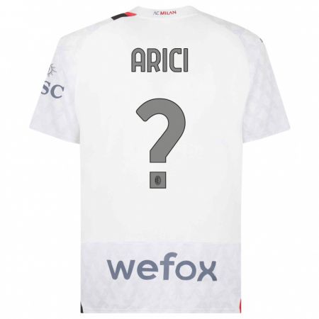 Kandiny Bambino Maglia Alberto Arici #0 Bianco Kit Gara Away 2023/24 Maglietta