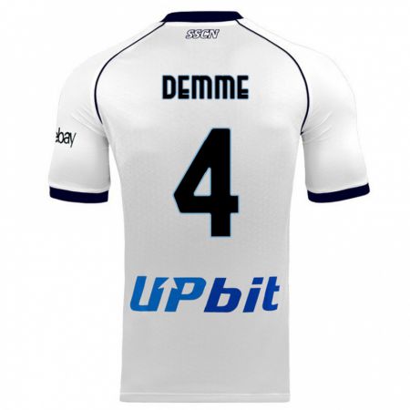 Kandiny Bambino Maglia Diego Demme #4 Bianco Kit Gara Away 2023/24 Maglietta