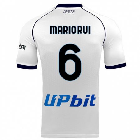 Kandiny Bambino Maglia Mário Rui #6 Bianco Kit Gara Away 2023/24 Maglietta