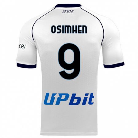 Kandiny Bambino Maglia Victor Osimhen #9 Bianco Kit Gara Away 2023/24 Maglietta