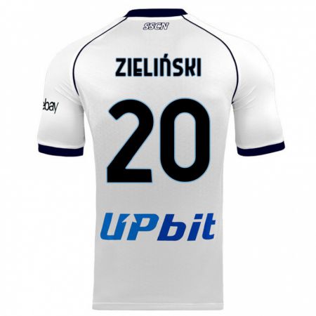 Kandiny Bambino Maglia Piotr Zielinski #20 Bianco Kit Gara Away 2023/24 Maglietta