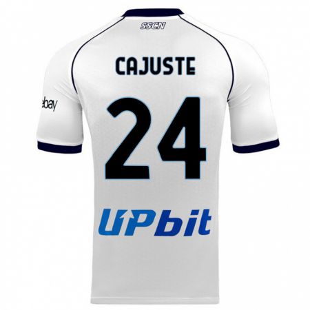 Kandiny Bambino Maglia Jens Cajuste #24 Bianco Kit Gara Away 2023/24 Maglietta