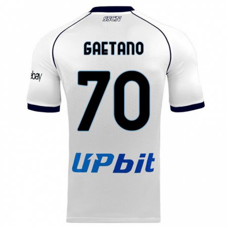 Kandiny Kinderen Gianluca Gaetano #70 Wit Uitshirt Uittenue 2023/24 T-Shirt België