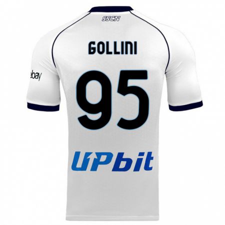 Kandiny Bambino Maglia Pierluigi Gollini #95 Bianco Kit Gara Away 2023/24 Maglietta