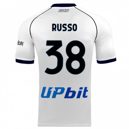 Kandiny Bambino Maglia Lorenzo Russo #38 Bianco Kit Gara Away 2023/24 Maglietta