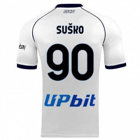 Kandiny Bambino Maglia Daniel Suško #90 Bianco Kit Gara Away 2023/24 Maglietta