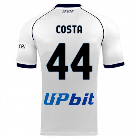 Kandiny Bambino Maglia Filippo Costa #44 Bianco Kit Gara Away 2023/24 Maglietta