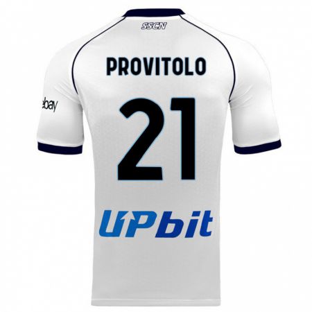 Kandiny Bambino Maglia Vincenzo Provitolo #21 Bianco Kit Gara Away 2023/24 Maglietta