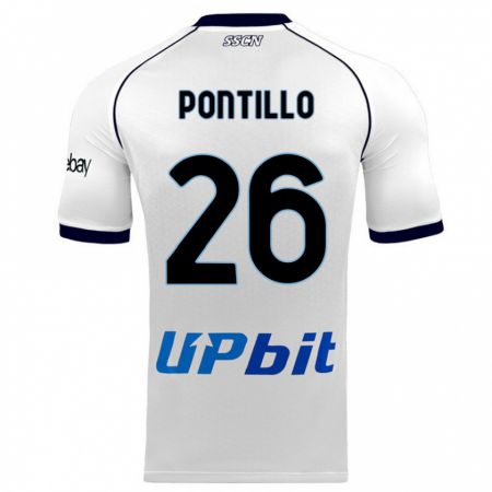 Kandiny Bambino Maglia Pasquale Pontillo #26 Bianco Kit Gara Away 2023/24 Maglietta