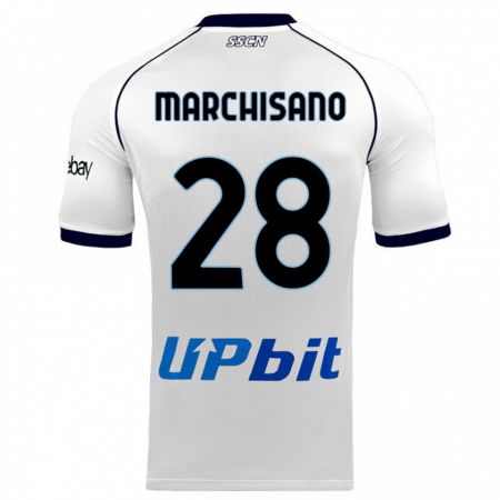 Kandiny Bambino Maglia Matteo Marchisano #28 Bianco Kit Gara Away 2023/24 Maglietta