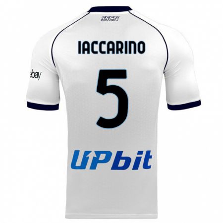 Kandiny Bambino Maglia Gennaro Iaccarino #5 Bianco Kit Gara Away 2023/24 Maglietta