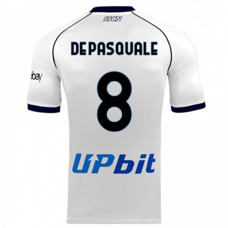 Kandiny Bambino Maglia Dylan De Pasquale #8 Bianco Kit Gara Away 2023/24 Maglietta