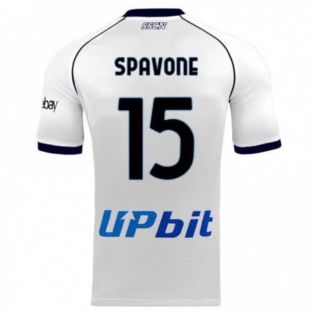 Kandiny Bambino Maglia Alessandro Spavone #15 Bianco Kit Gara Away 2023/24 Maglietta