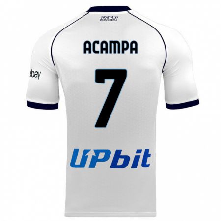 Kandiny Bambino Maglia Davide Acampa #7 Bianco Kit Gara Away 2023/24 Maglietta